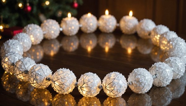 Guirnalda de bolas de nieve brillantes: el toque navideño ideal